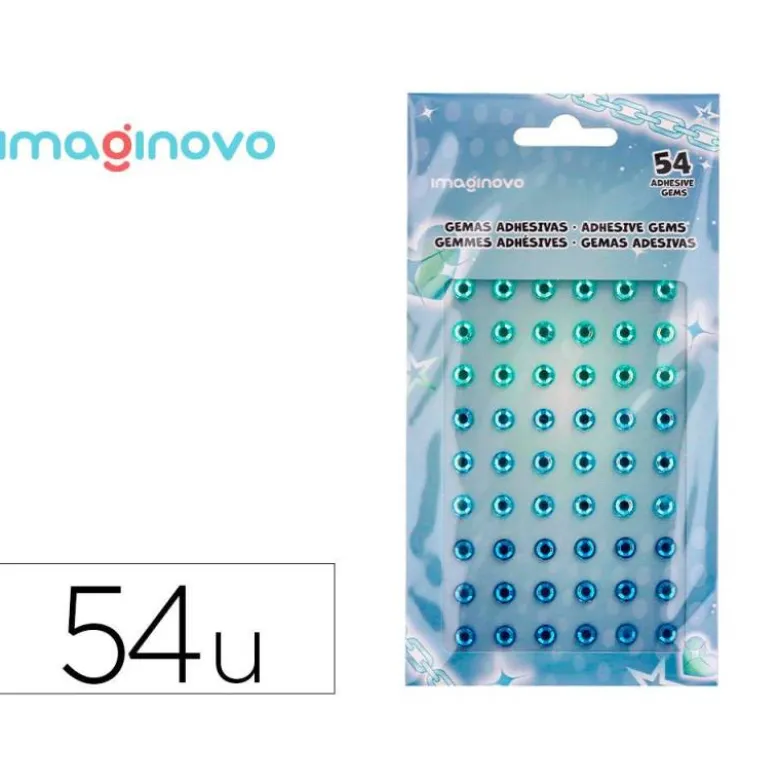 PEGATINAS IMAGINOVO GEMAS VERDES Y AZULES BRILLANTES CON RELIEVE PARA TODAS SUPERFICIES 190X105 MM EN