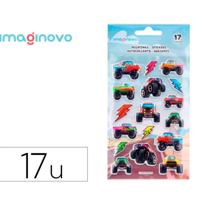 PEGATINAS IMAGINOVO KIDS CARRERAS GOMA EVA 190X105 MM EN BLISTER