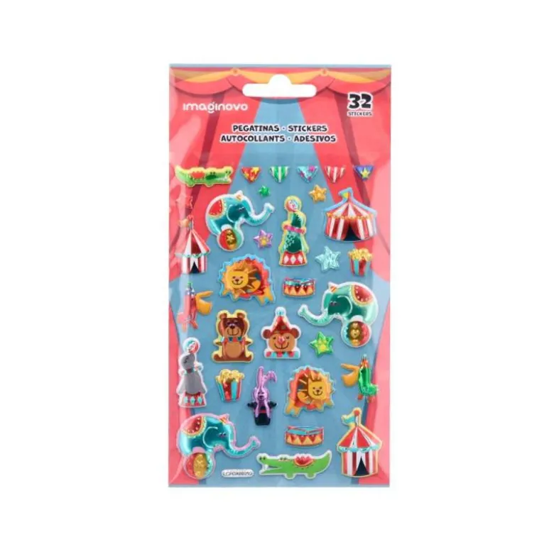 PEGATINAS IMAGINOVO KIDS CIRCO GOMA EVA 190X 05 MM EN BLISTER