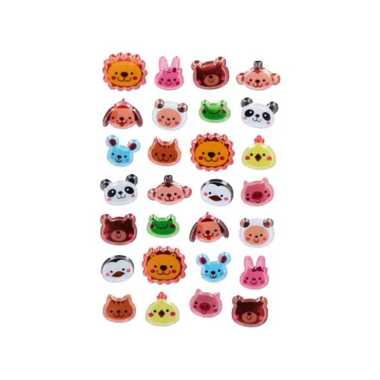 PEGATINAS IMAGINOVOL CUTE ANIMALES SALVAJES CARAS CON RELIEVE 190X105 MM EN BLISTER
