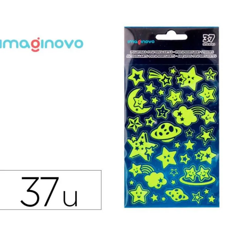 PEGATINAS IMAGINOVO LUMINOSAS ESTRELLAS CON RELIEVE 190X105 MM EN BLISTER