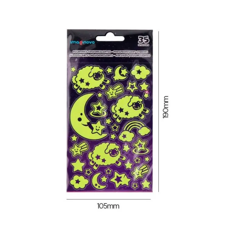 PEGATINAS IMAGINOVO LUMINOSAS LUNA LUMINOSAS 250X145 MM EN BLISTER