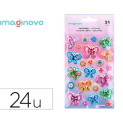 PEGATINAS IMAGINOVO MARIPOSAS MAGIC DREAMS CON RELIEVE 190X105 MM EN BLISTER