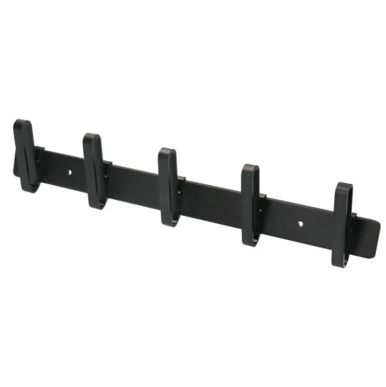 PERCHERO LIDERPAPEL PARED METALICO 5 COLGADORES COLOR NEGRO 430X88X55 MM