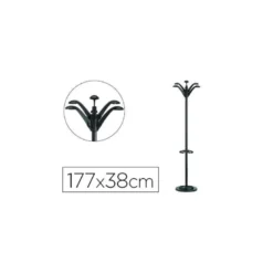 Perchero metalico de Unilux Flora con paragüero negro