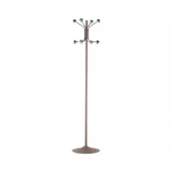 Perchero metalico pie 8 colgadores color gris 177x38 cm