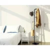 PERCHERO METALICO Q-CONNECT NEGRO CON DETALLES DE MADERA 6 COLGADORES Y PARAGUERO 174X28,5 CM