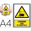 PICTOGRAMA ARCHIVO 2000 ATENCION PASO DE CARRETILLA PVC COLOR AMARILLO LUMINISCENTE 210X297 MM