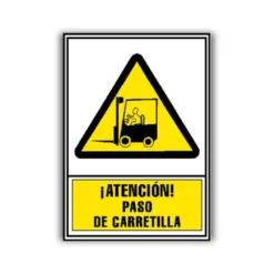 PICTOGRAMA ARCHIVO 2000 ATENCION PASO DE CARRETILLA PVC COLOR AMARILLO LUMINISCENTE 210X297 MM
