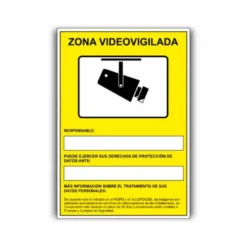 PICTOGRAMA ARCHIVO 2000 CAMARAS DE VIGILANCIA EN GRABACION LAS 24 HORAS PVC COLOR AMARILLO LUMINISCENTE 210X297