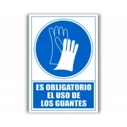 PICTOGRAMA ARCHIVO 2000 OBLIGATORIO USO DE GUANTES PVC COLOR AZUL LUMINISCENTE 210X297 MM