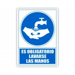 PICTOGRAMA ARCHIVO 2000 OBLIGATORIO LAVARSE LAS MANOS PVC COLOR AZUL 210X297 MM