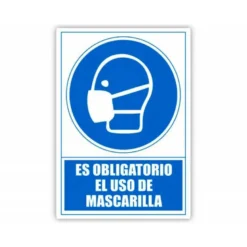 PICTOGRAMA ARCHIVO 2000 OBLIGATORIO EL USO DE MASCARILLA PVC COLOR AZUL 210X297 MM