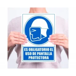 PICTOGRAMA ARCHIVO 2000 OBLIGATORIO USO DE PANTALLA PROTECTORA PVC COLOR AZUL 210X297 MM