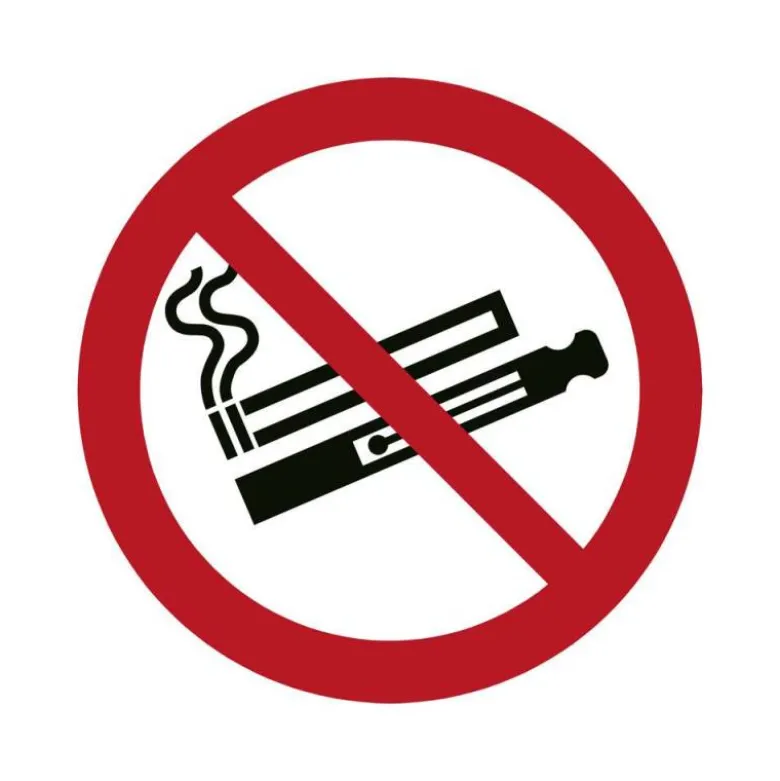 PICTOGRAMA DJOIS PROHIBIDO EL USO DE CIGARRILLOS ELECTRONICOS O VAPEADORES 100 MM DIAMETRO