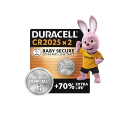 Pila alcalina boton Duracell CR2025 Blister 2 unidades