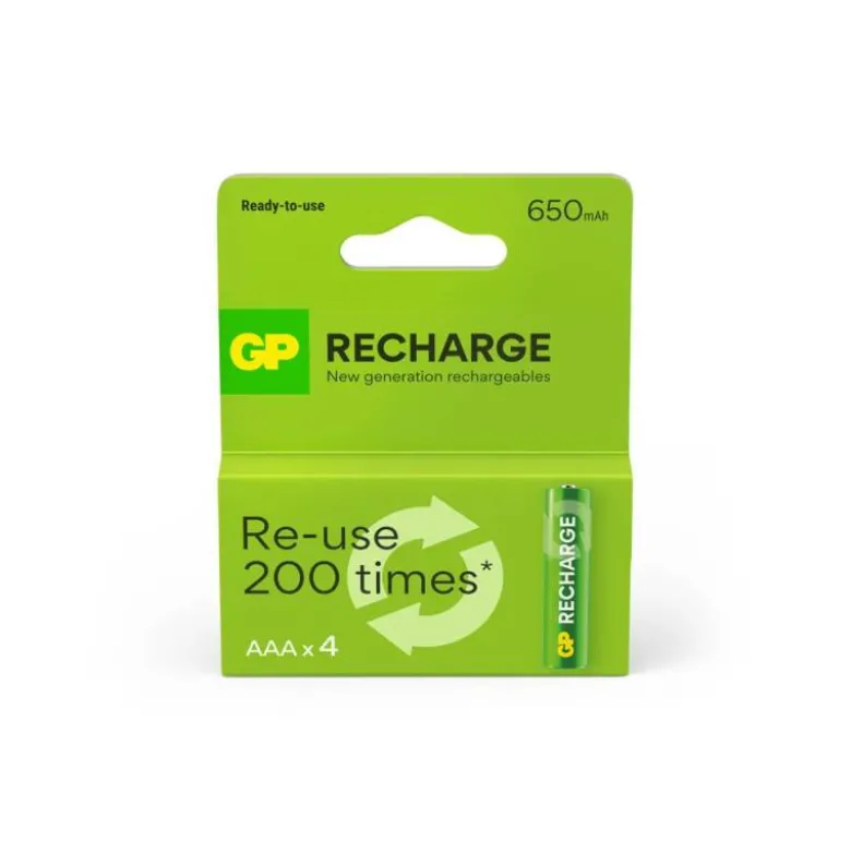 PILA GP RECARGABLE AAA 800 MAH BLISTER DE 4 UNIDADES
