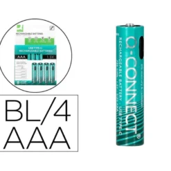 PILA Q-CONNECT AAA RECARGABLE POR USB-C BLISTER DE 4 UNIDADES