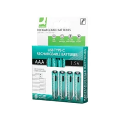 PILA Q-CONNECT AAA RECARGABLE POR USB-C BLISTER DE 4 UNIDADES