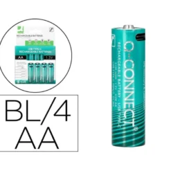 PILA Q-CONNECT AA RECARGABLE POR USB-C BLISTER DE 4 UNIDADES