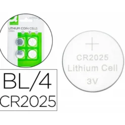 PILA Q-CONNECT TIPO BOTON LITIO CR2025 3V BLISTER DE 4 UNIDADES