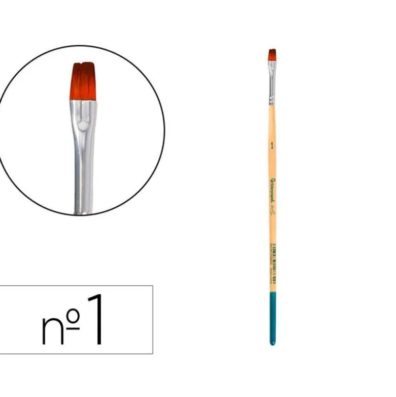 PINCEL PARA PINTURA ACRILICA Y ACUARELA LIDERPAPEL N 1 PUNTA PLANA DE PELO SINTETICO CERTIFICADO FSC