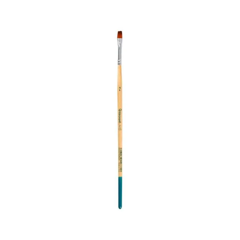 PINCEL PARA PINTURA ACRILICA Y ACUARELA LIDERPAPEL N 2 PUNTA PLANA DE PELO SINTETICO CERTIFICADO FSC