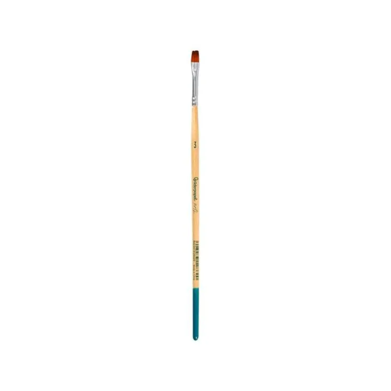PINCEL PARA PINTURA ACRILICA Y ACUARELA LIDERPAPEL N 3 PUNTA PLANA DE PELO SINTETICO CERTIFICADO FSC