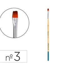 PINCEL PARA PINTURA ACRILICA Y ACUARELA LIDERPAPEL N 3 PUNTA PLANA DE PELO SINTETICO CERTIFICADO FSC