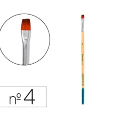 PINCEL PARA PINTURA ACRILICA Y ACUARELA LIDERPAPEL N 4 PUNTA PLANA DE PELO SINTETICO CERTIFICADO FSC