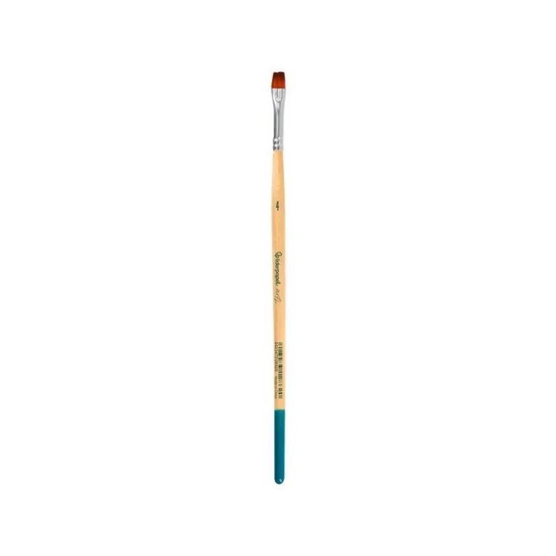 PINCEL PARA PINTURA ACRILICA Y ACUARELA LIDERPAPEL N 4 PUNTA PLANA DE PELO SINTETICO CERTIFICADO FSC