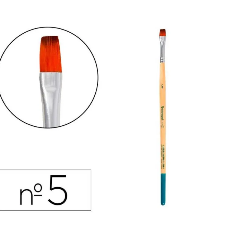 PINCEL PARA PINTURA ACRILICA Y ACUARELA LIDERPAPEL N 5 PUNTA PLANA DE PELO SINTETICO CERTIFICADO FSC