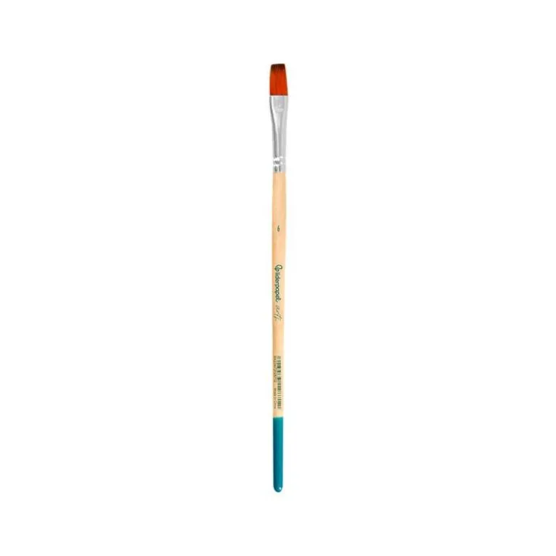 PINCEL PARA PINTURA ACRILICA Y ACUARELA LIDERPAPEL N 6 PUNTA PLANA DE PELO SINTETICO CERTIFICADO FSC