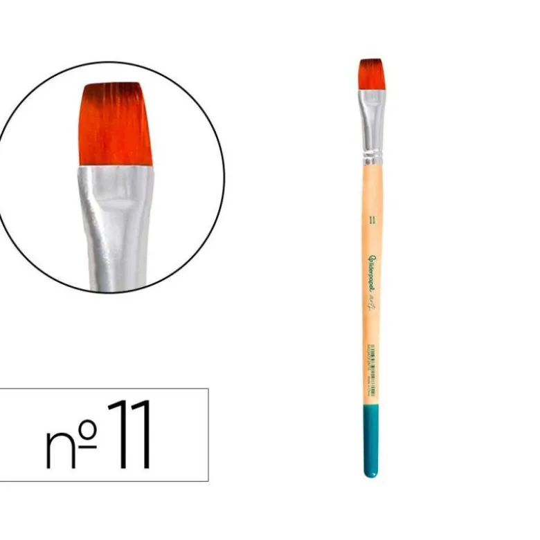 PINCEL PARA PINTURA ACRILICA Y ACUARELA LIDERPAPEL N 11 PUNTA PLANA DE PELO SINTETICO CERTIFICADO FSC