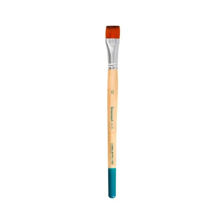 PINCEL PARA PINTURA ACRILICA Y ACUARELA LIDERPAPEL N 12 PUNTA PLANA DE PELO SINTETICO CERTIFICADO FSC