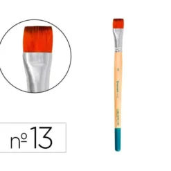 PINCEL PARA PINTURA ACRILICA Y ACUARELA LIDERPAPEL N 13 PUNTA PLANA DE PELO SINTETICO CERTIFICADO FSC