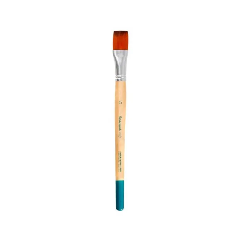 PINCEL PARA PINTURA ACRILICA Y ACUARELA LIDERPAPEL N 15 PUNTA PLANA DE PELO SINTETICO CERTIFICADO FSC