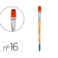 PINCEL PARA PINTURA ACRILICA Y ACUARELA LIDERPAPEL N 16 PUNTA PLANA DE PELO SINTETICO CERTIFICADO FSC