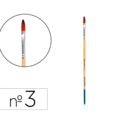 PINCEL PARA PINTURA ACRILICA Y ACUARELA LIDERPAPEL N 3 PUNTA FILBERT / LENGUA GATO DE PELO SINTETICO CERTIFICADO