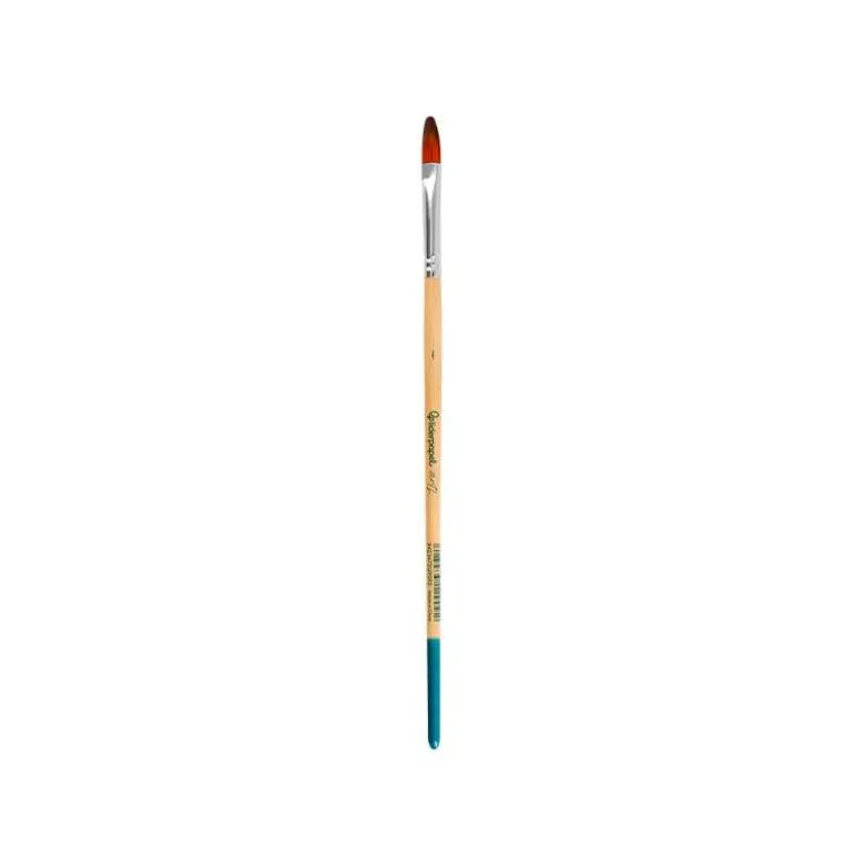 PINCEL PARA PINTURA ACRILICA Y ACUARELA LIDERPAPEL N 4 PUNTA FILBERT / LENGUA GATO DE PELO SINTETICO CERTIFICADO