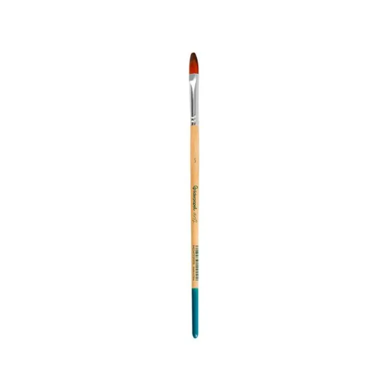 PINCEL PARA PINTURA ACRILICA Y ACUARELA LIDERPAPEL N 5 PUNTA FILBERT / LENGUA GATO DE PELO SINTETICO CERTIFICADO