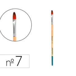 PINCEL PARA PINTURA ACRILICA Y ACUARELA LIDERPAPEL N 7 PUNTA FILBERT / LENGUA GATO DE PELO SINTETICO CERTIFICADO