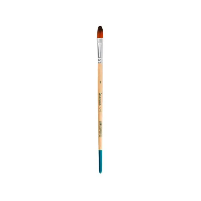 PINCEL PARA PINTURA ACRILICA Y ACUARELA LIDERPAPEL N 8 PUNTA FILBERT / LENGUA GATO DE PELO SINTETICO CERTIFICADO