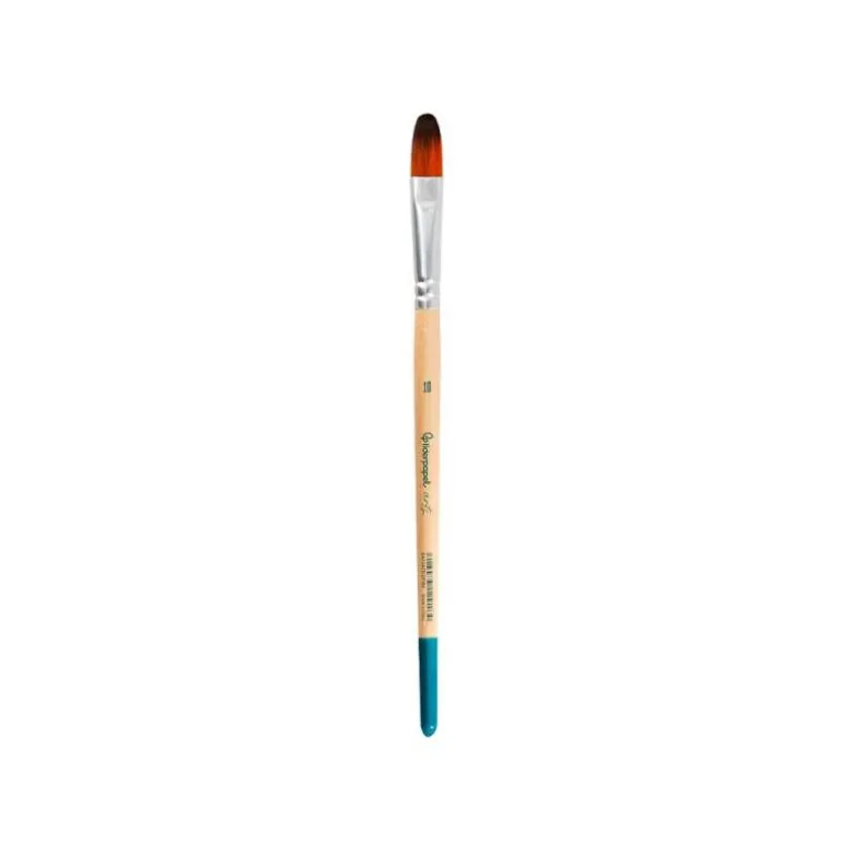 PINCEL PARA PINTURA ACRILICA Y ACUARELA LIDERPAPEL N 10 PUNTA FILBERT / LENGUA GATO DE PELO SINTETICO CERTIFICADO
