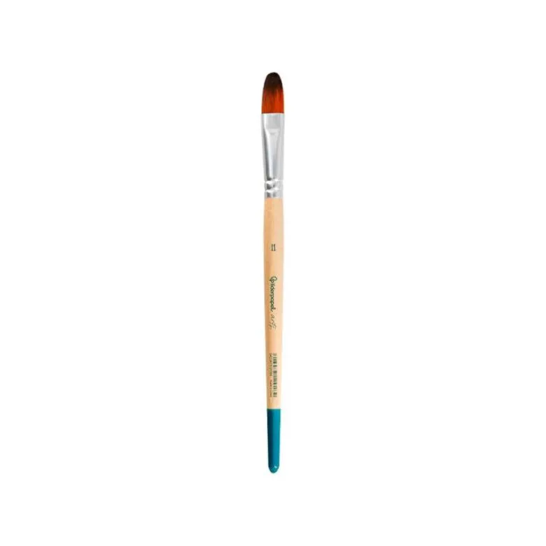 PINCEL PARA PINTURA ACRILICA Y ACUARELA LIDERPAPEL N 11 PUNTA FILBERT / LENGUA GATO DE PELO SINTETICO CERTIFICADO