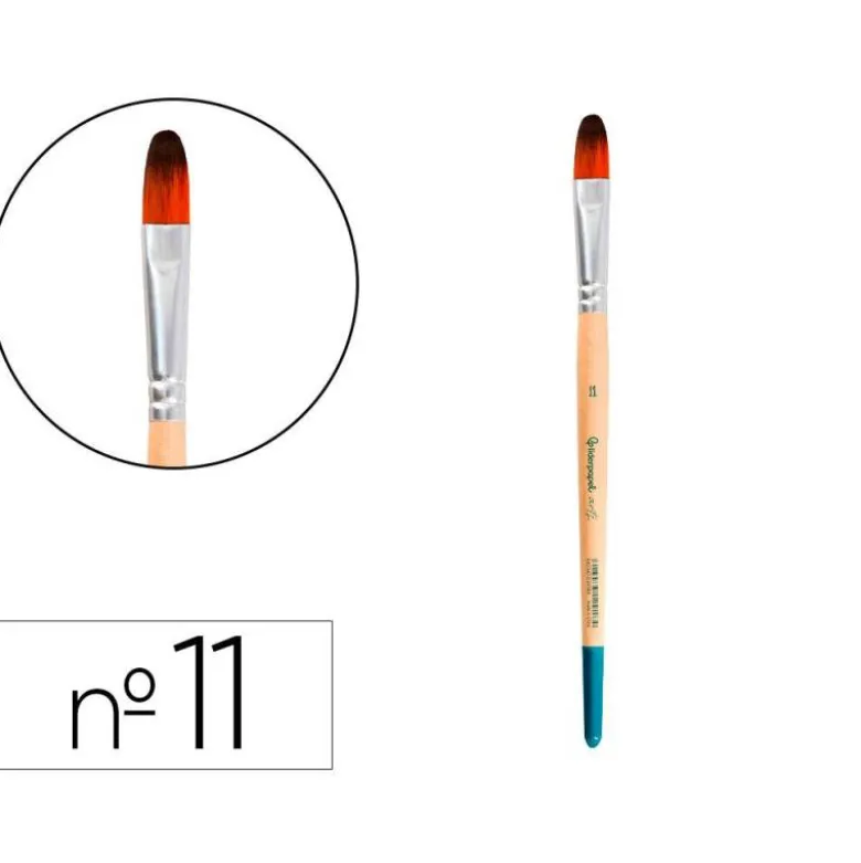 PINCEL PARA PINTURA ACRILICA Y ACUARELA LIDERPAPEL N 11 PUNTA FILBERT / LENGUA GATO DE PELO SINTETICO CERTIFICADO