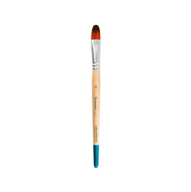 PINCEL PARA PINTURA ACRILICA Y ACUARELA LIDERPAPEL N 13 PUNTA FILBERT / LENGUA GATO DE PELO SINTETICO CERTIFICADO