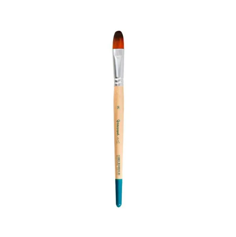 PINCEL PARA PINTURA ACRILICA Y ACUARELA LIDERPAPEL N 14 PUNTA FILBERT / LENGUA GATO DE PELO SINTETICO CERTIFICADO