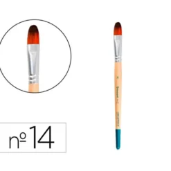 PINCEL PARA PINTURA ACRILICA Y ACUARELA LIDERPAPEL N 14 PUNTA FILBERT / LENGUA GATO DE PELO SINTETICO CERTIFICADO