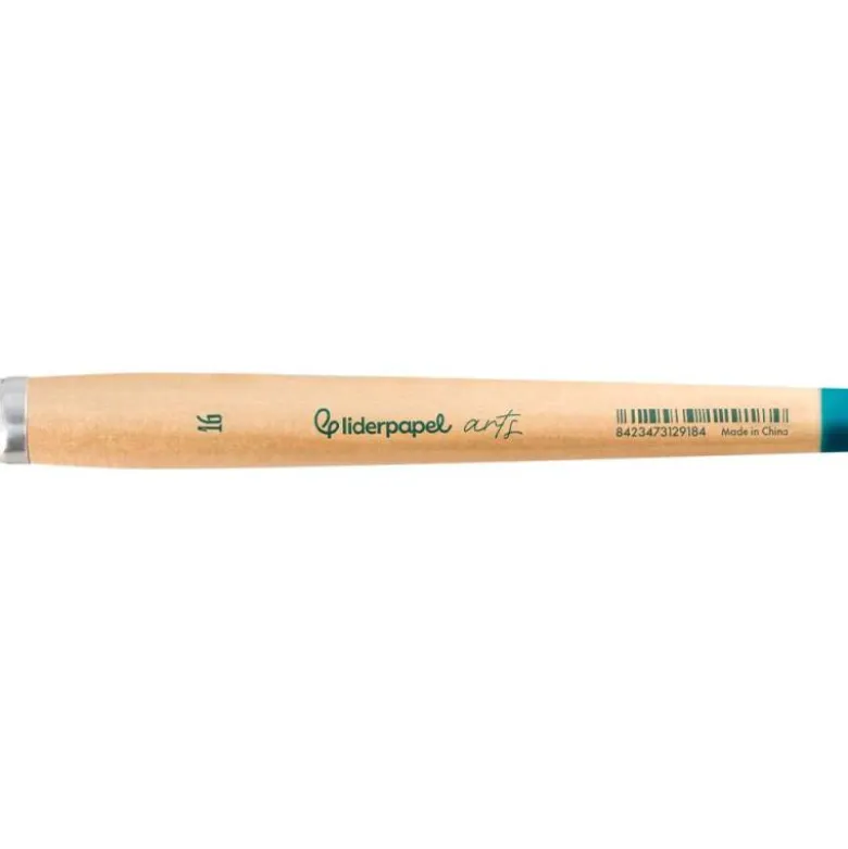 PINCEL PARA PINTURA ACRILICA Y ACUARELA LIDERPAPEL N 16 PUNTA FILBERT / LENGUA GATO DE PELO SINTETICO CERTIFICADO